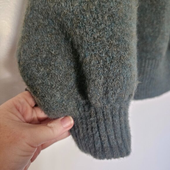 Zara green tie neck sweater large - Picture 7 of 8